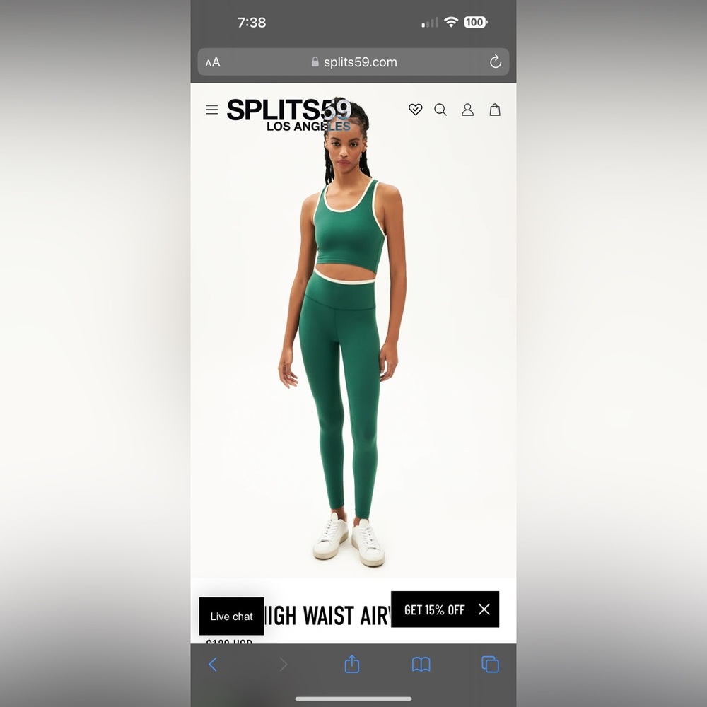Splits59 Green Legging & Crop Top
